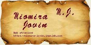 Miomira Jovin vizit kartica